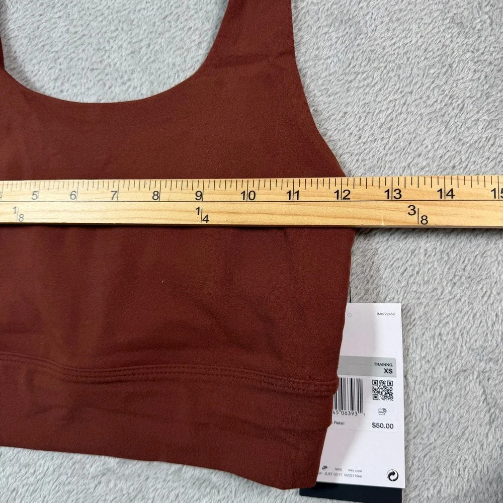Nike Yoga LUXE Infinalon Crop Tank Top Womens Maroon XS Tight Fit CV0576-217 NWT